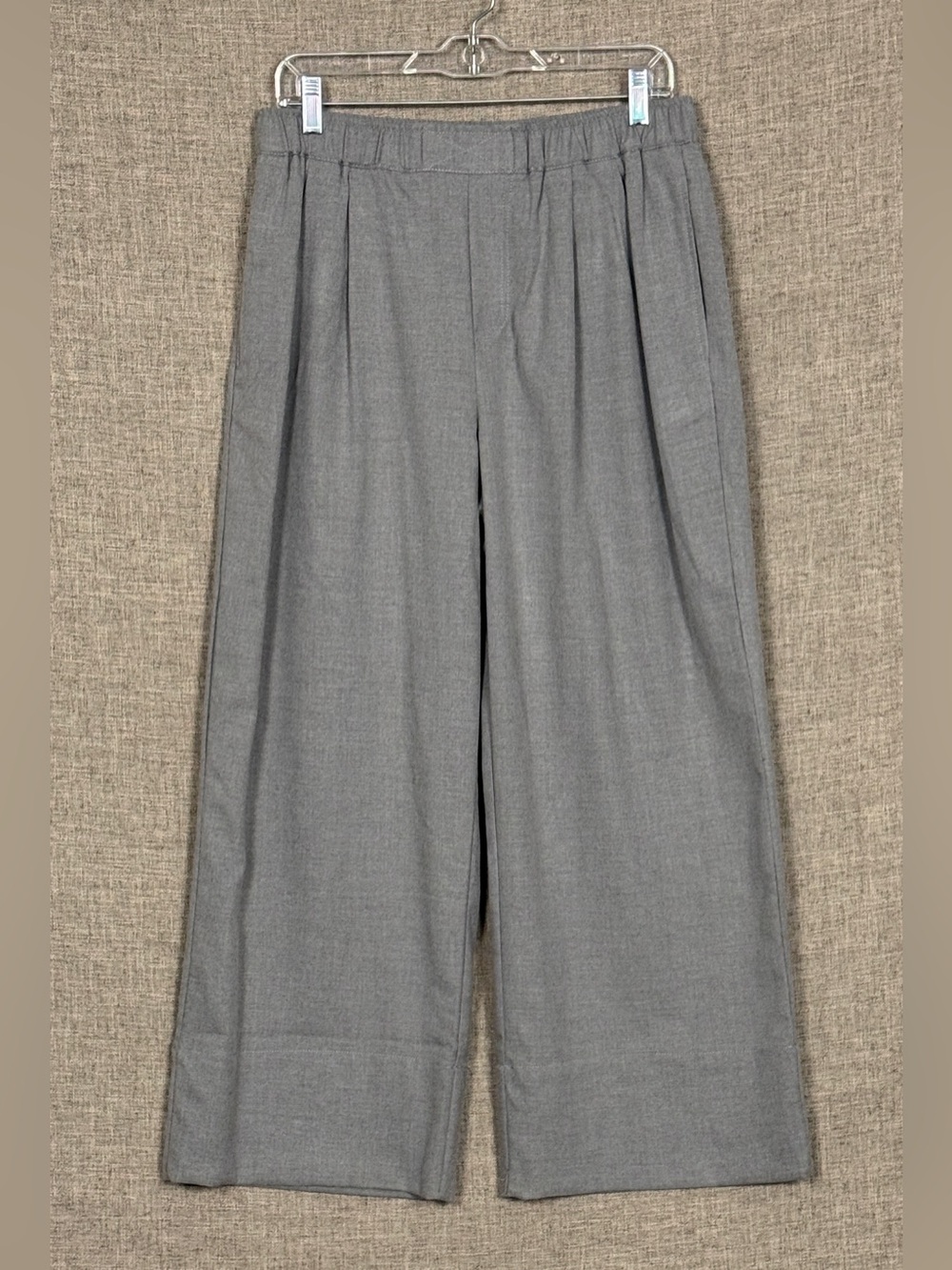 ASOS Petite Womens Heather Gray Wide Leg Pants